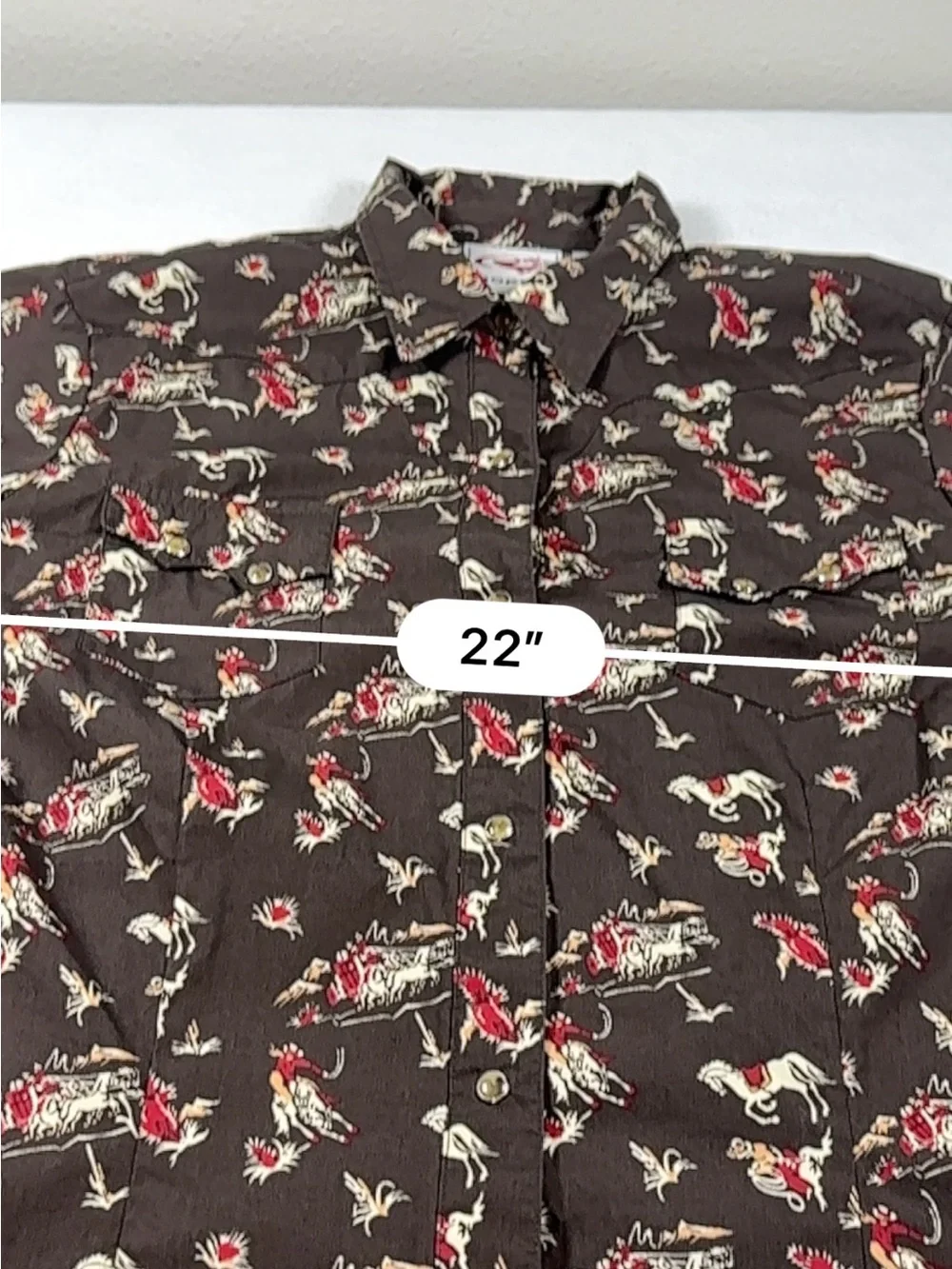 Roper XL Stretch Western Snap Shirt Rodeo Cowboy Horse Print 100% Cotton - Picture 7 of 11
